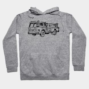 Firefighter Truck Hand Drawn Hoodie